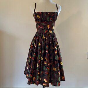 Bernie Dexter Tiki Paris Dress NWOT